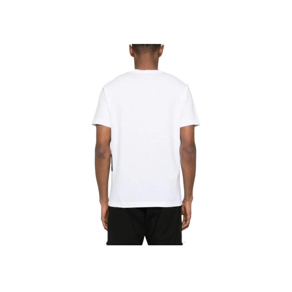 STONE ISLAND Однотонная футболка с круглым вырезом и короткими рукавами Мужские топы Белый 80152NS84-V0001