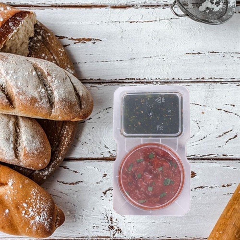 Transparent 2 Compartment Snack Containers Double Compartment Snack Containers  For Travel Snacks