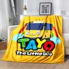 1pc Blanket the little bus tayo Print Design, Lightweight Blanket for Sofa, Bed- Soft &Warm, Gift for All Seasons like Christmas, Halloween