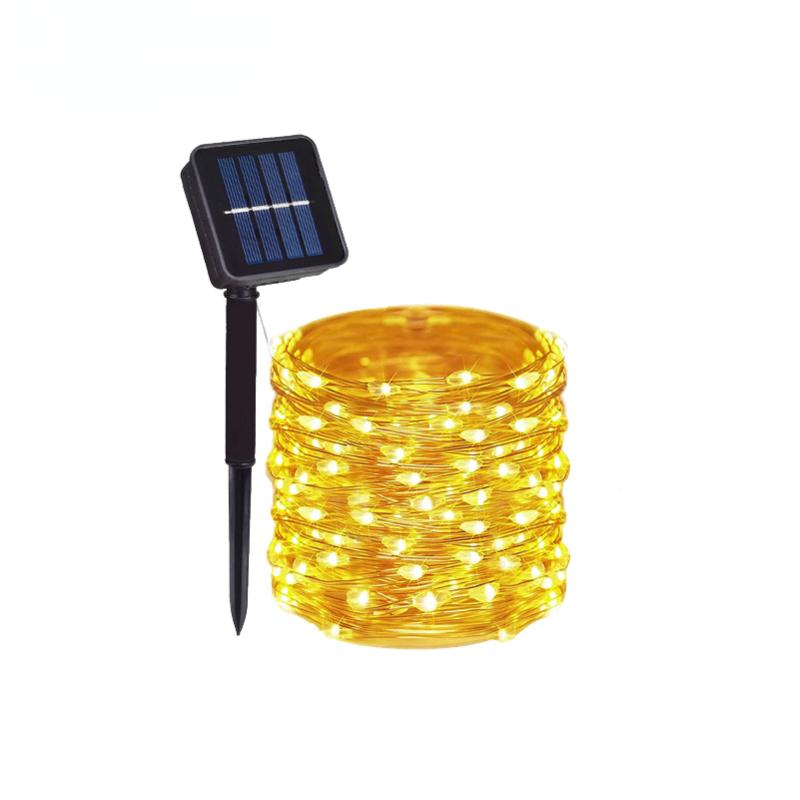 32м/22м/12м/7м солнечный светодиодный светильник для садового ландшафтного освещения, наружные балконные ограждения, украшения, уличный двор, рождественские атмосферные огни