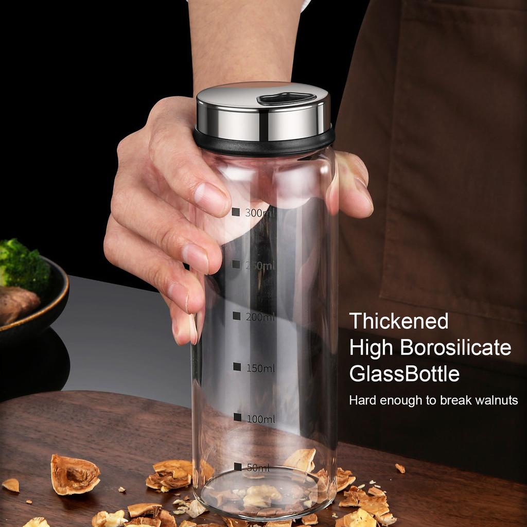 Банка для специй, крышка из нержавеющей стали, стеклянная бутылка для приправ с весами, шейкер для перца, контейнер для приправ, сахарная банка, кухонные инструменты для специй