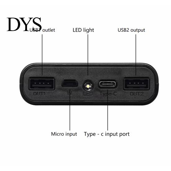 Корпус для Power Bank с цифровым дисплеем Plug Play Большая емкость Двойной USB Выход для телефона Светодиодная лампа 6x18650 Зарядный кейс Питание