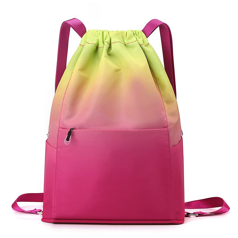 Gradual Change Color Travel Sports Storage Bag Foldable Multi-functional Backpack Niche Basketball Bag