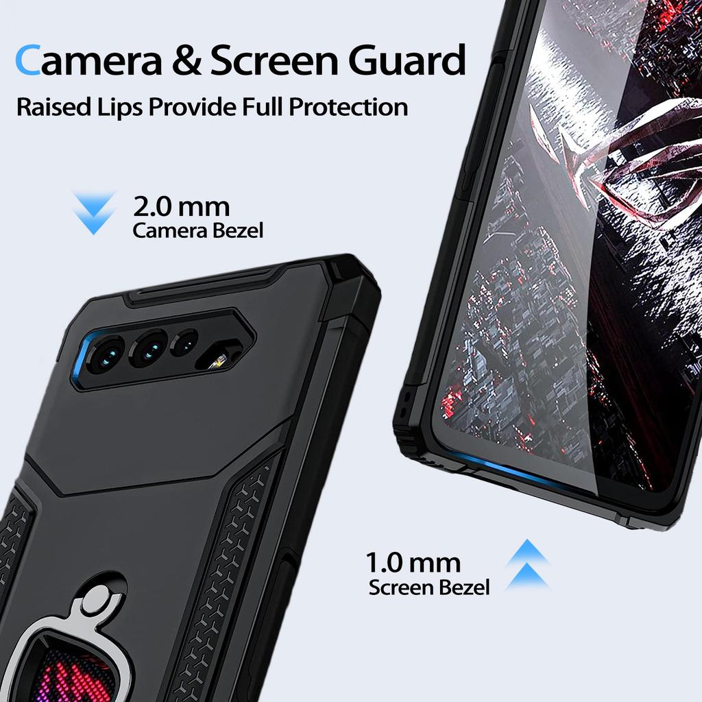 Чехол для ROG Phone 5 Черный Жесткий Чехол с Подставкой для Телефона Ударопрочный Защитный Чехол для Игрового Телефона Asus ROG5