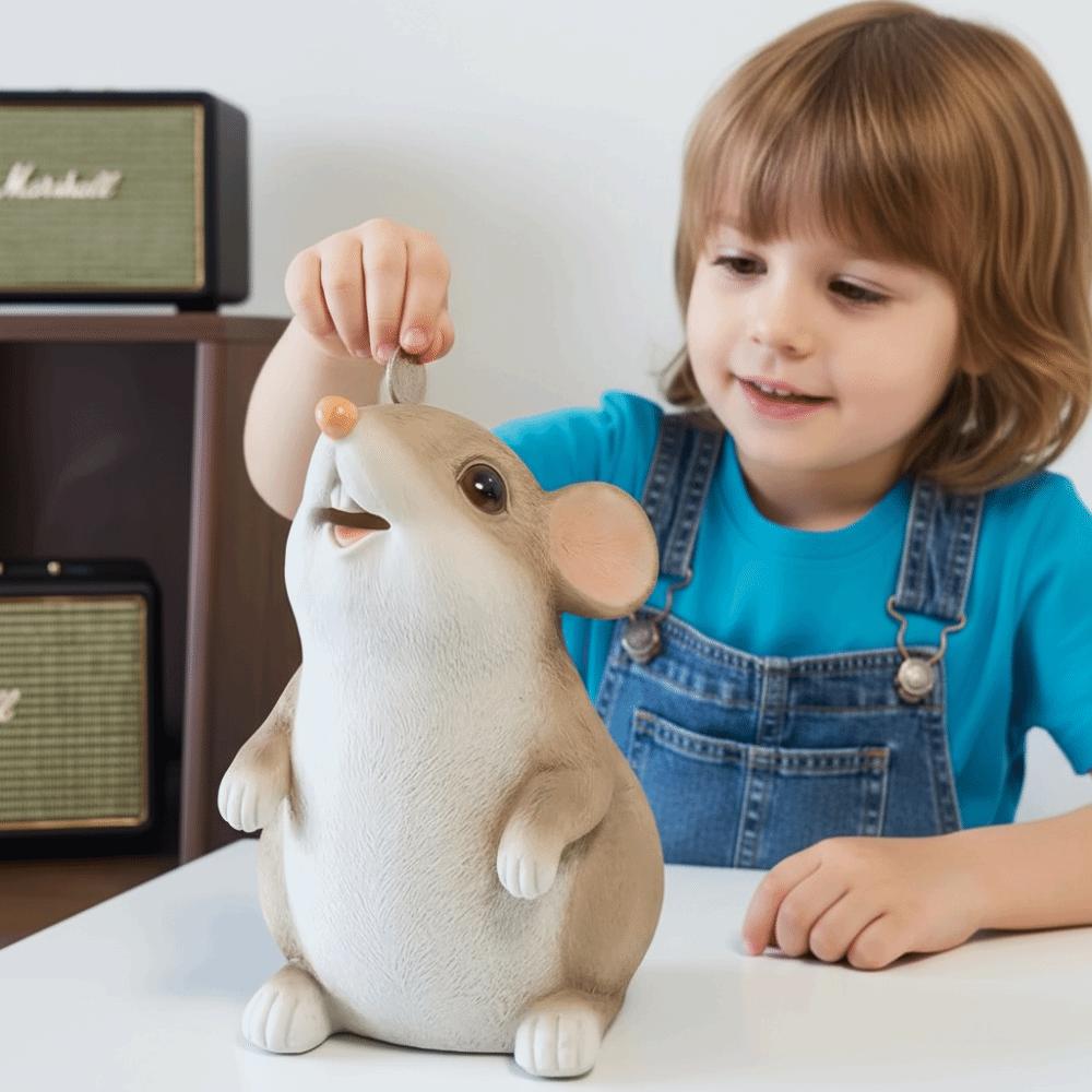 Мышь Копилка Коробка для сбережений Мультяшная копилка Год Крысы Коробка для сбора монет Украшение для стола