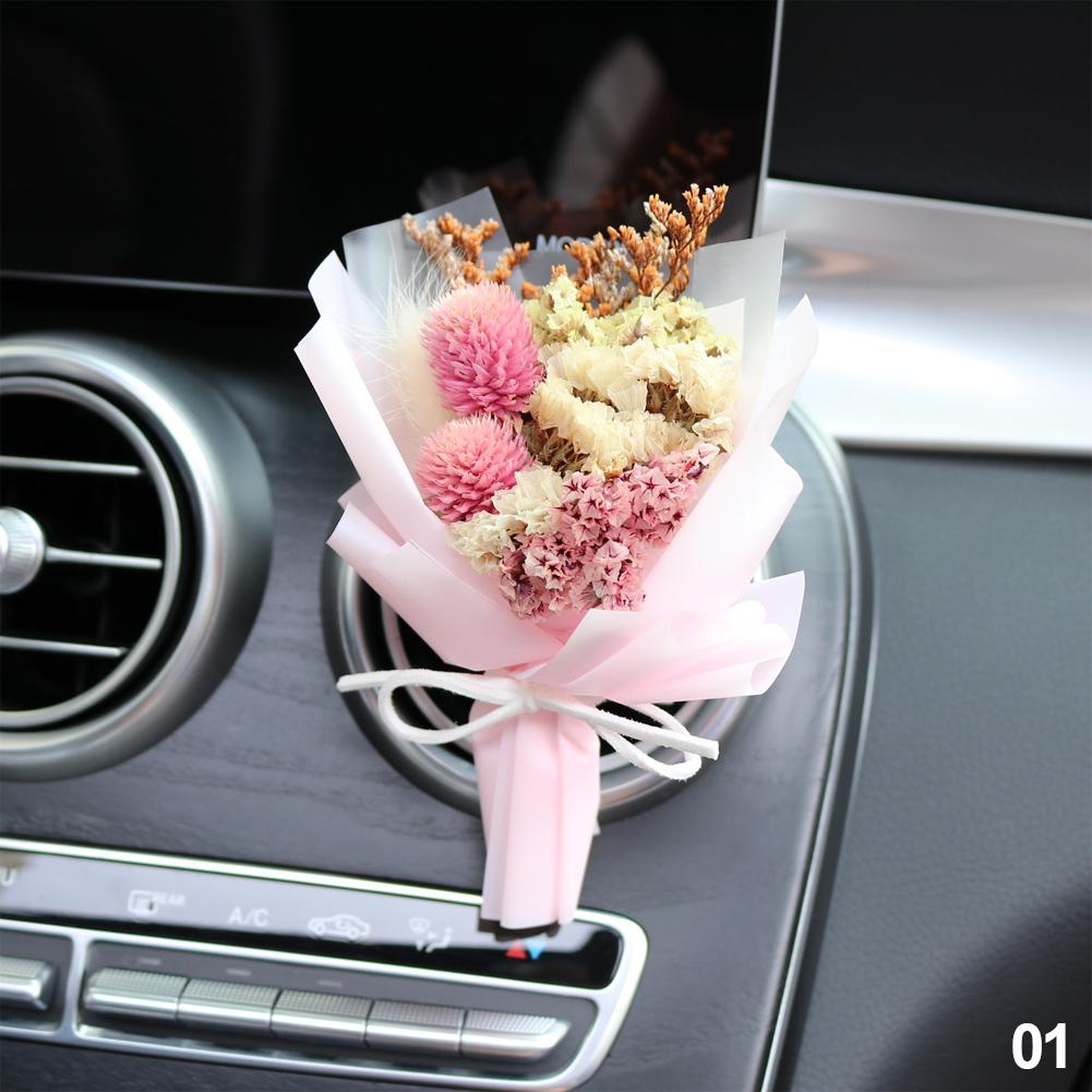 Car Air Outlet Perfume Decoration Immortal Dried Bouquet Small Fresh Air Conditioning Mouth Gypsophila Paniculata Fragrance Clip