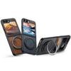 Кожаный чехол с магнитной беспроводной зарядкой серии Samsung Z Flip с вращающейся на 360° подставкой-кольцом