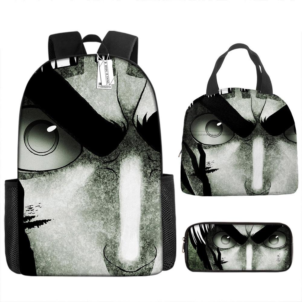 Рюкзак Наруто Рюкзак для начальной школы для мальчиков Рюкзак большой вместимости Сумка для ланча Пенал Набор из трех предметов