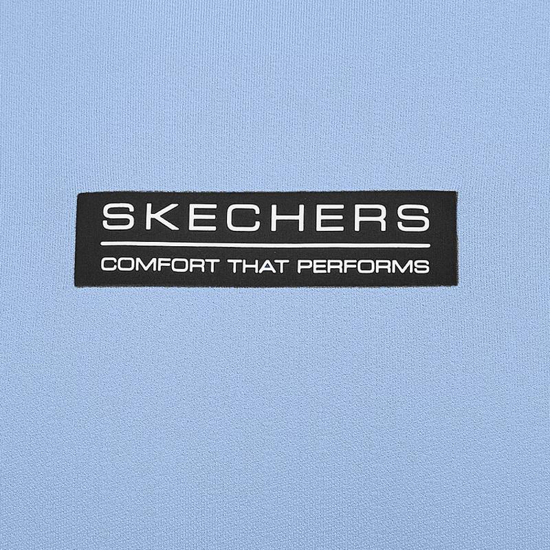 Skechers Godri Дышащая Удобная Приталенная Футболка с Коротким Рукавом Мужские Топы Цвет Country-Blue P225M094-048A