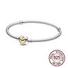 1/100 S925 silver heart crown snake bone bracelet women fashion jewelry DIY bracelet gift for her