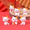 1Pc Cute  Year Cartoon Lucky Cat Micro Landscape Resin Cat Micro Landscape Diy Pot Garden Decorations Miniatures