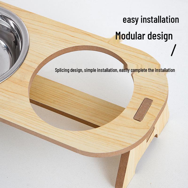 Подставка для миски для питомца из нержавеющей стали: Безопасный для кошек и собак, Защита от проливания, Защита шеи, Дизайн 2-в-1 для еды и воды