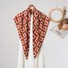 Vintage Retro Style Faux Silk Triangle Neck Scarf For Women Outfit Decoration