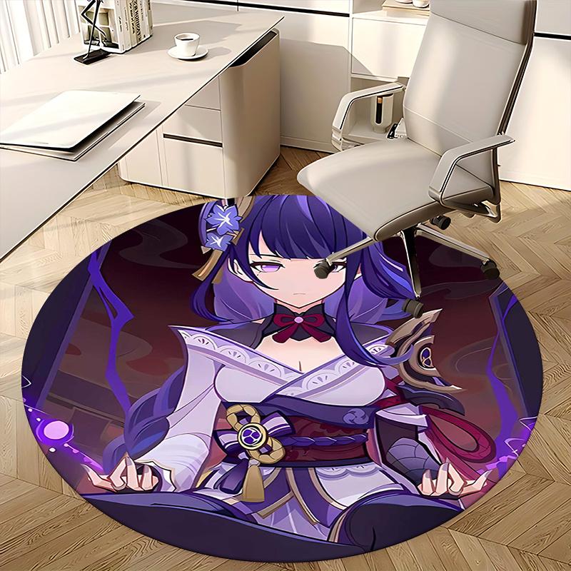 Anime Character,Fantasy Artwork Chair mat Round Rug-Office carpet, Machine Washable, Non-slip, Suitable for Living Rooms, Bedrooms, Entryway
