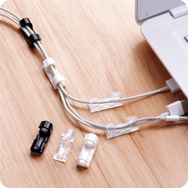 20pcs Self-adhesive Wire Organizer Line Cable Buckle Plastic Clips Ties Fixer Fastener Holder