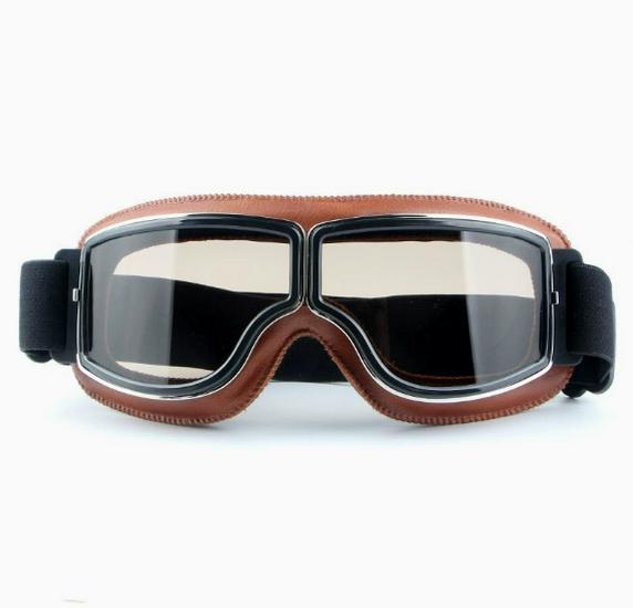 Retro Windproof Harley Riding Goggles with HD Mirror Lenses