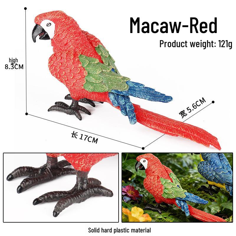 Wild Animal Simulation: Flying Parrot & Peacock Model Toy Ornament for Kids