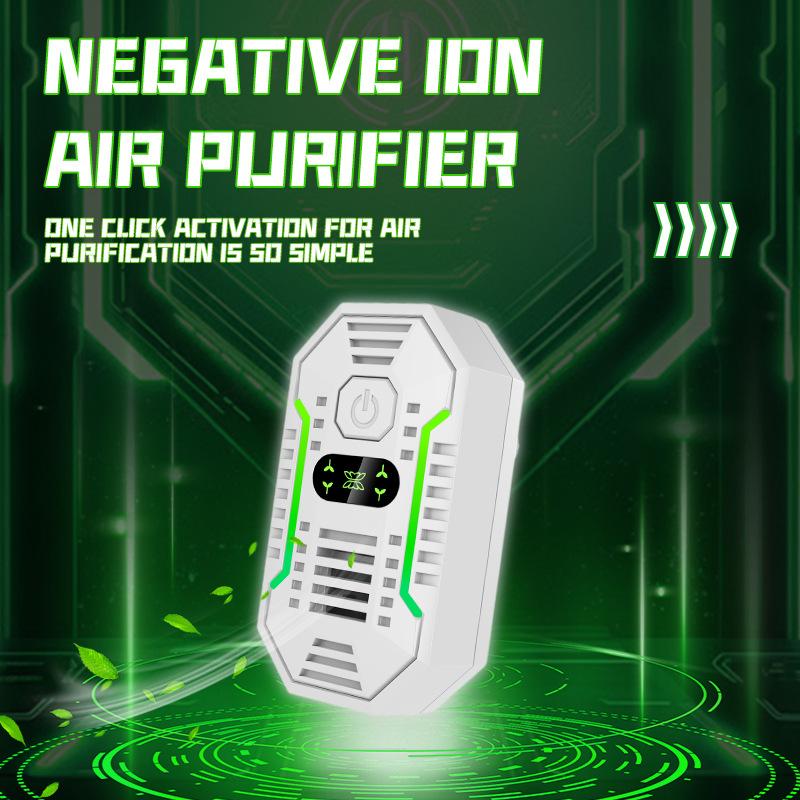 Portable Air Purifier with Negative Ion, Removes Formaldehyde, Secondhand Smoke & Odors, for Home Office Car Indoor Use, Small Quiet Air Cleaner
