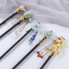 Disk Hair Tassel Women Chinese Style Wooden Hair Fork Flower Hairpins Hair Sticks Hair Accessories