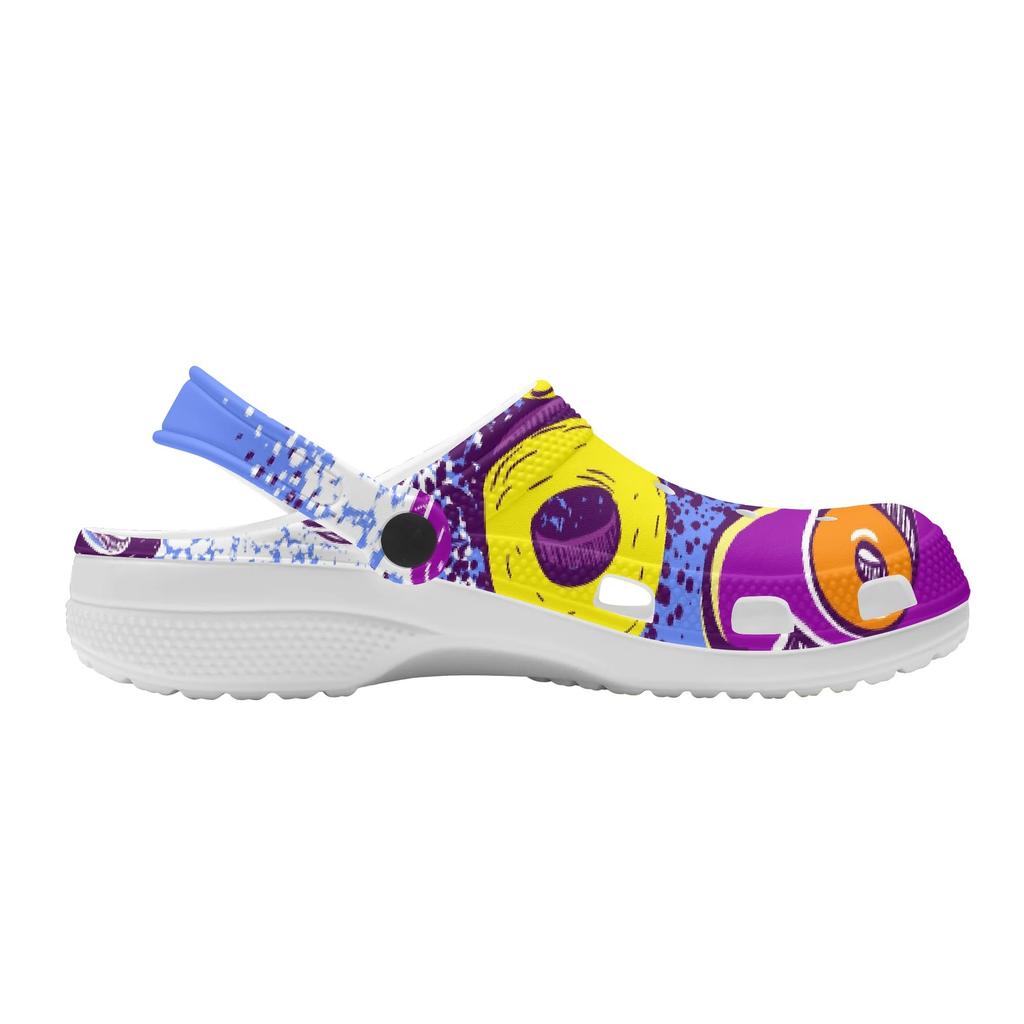 Breathable EVA Clogs Unisex Color Printed Lightweight Slip On Garden Shoes Beach Pool Bathroom Home Summer Wear Travel Shoes