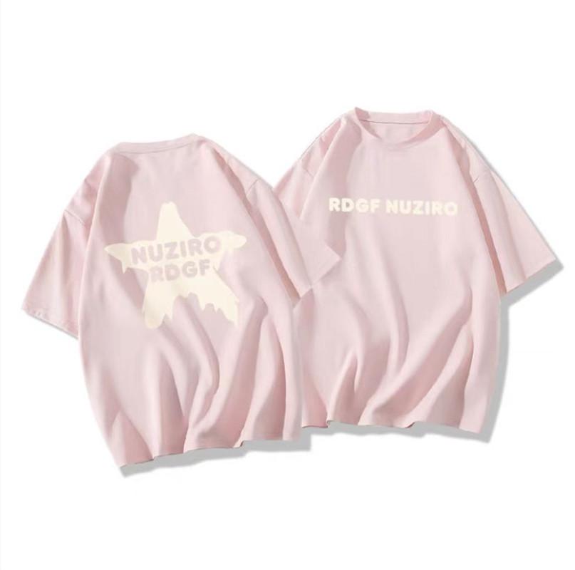 Весна/Лето 2024 Трендовая свободная хлопковая футболка для студентов - Средняя длина, короткий рукав