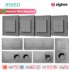 BSEED Zigbee 1/2/3/4-клавишные Умные Нажимные Выключатели Tuya Alice Выключатели Света С Розетками EU, USB, AC-портами, Стеклянными Панелями