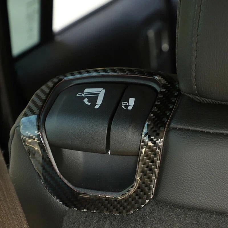 2 Pcs Carbon Black Car Rear Seat Switch Bezel Trim for Jeep Wrangle JL Gladiator JT 2018-2021 Accessories