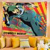 Cowboy Bebop Spike Cartoon Tapestry, Wall Hanging Decor for Rental House & Bedroom, Aesthetic Wall Cloth for Rental Room Renovat