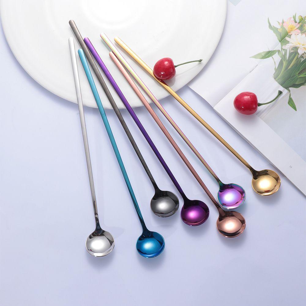 Eco-friendly Stainless Steel Kitchen Supplies Stir Spoon Tableware Ice Cream Spoons Coffee Scoop
