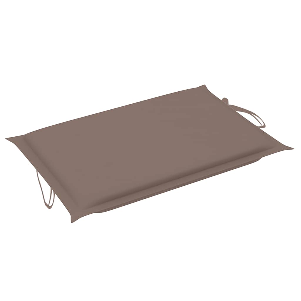 Teak Wood Sun Lounger with Cushion Taupe