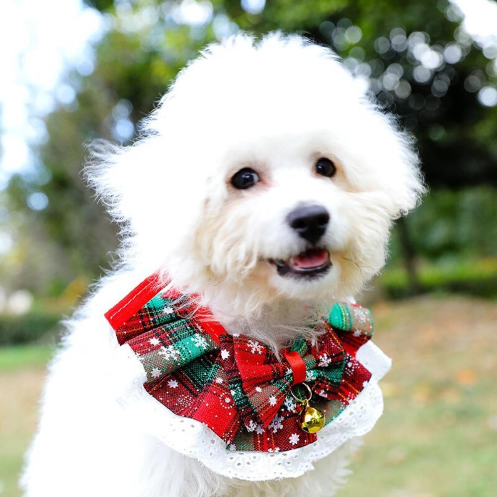 Bow Lace Pet Saliva Towel Cotton Polyester Dog Necklace New Cat Collar Cat