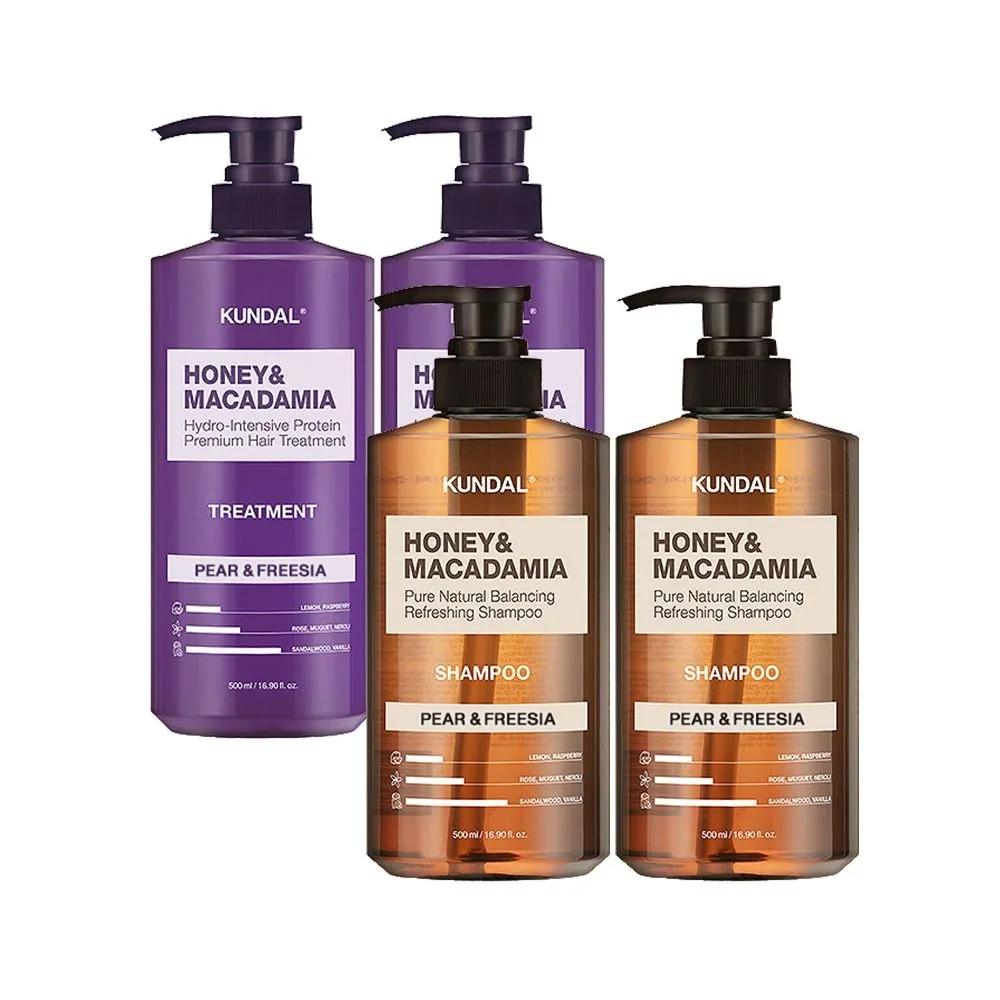 KUNDAL Nature Shampoo Pear & Freesia 500ml x2 + Treatment Pear & Freesia 500ml x2