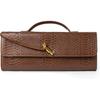 Joryin Woven Purse for Women Evening Clutch Woven Leather & Suede Handbags Crossbody Bag Suede Purse Formal Evening Bag