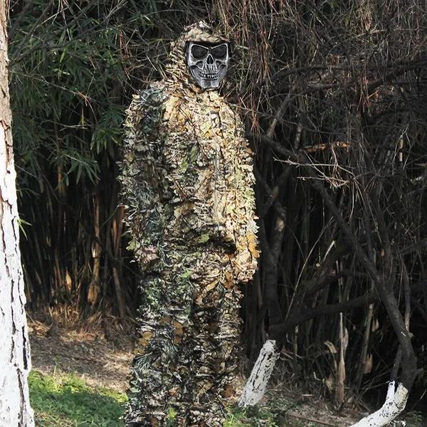 Тактическая камуфляжная одежда с 3D листьями, камуфляжный костюм Ghillie, бионическая камуфляжная охотничья одежда, камуфляжная одежда для наблюдения за птицами на открытом воздухе