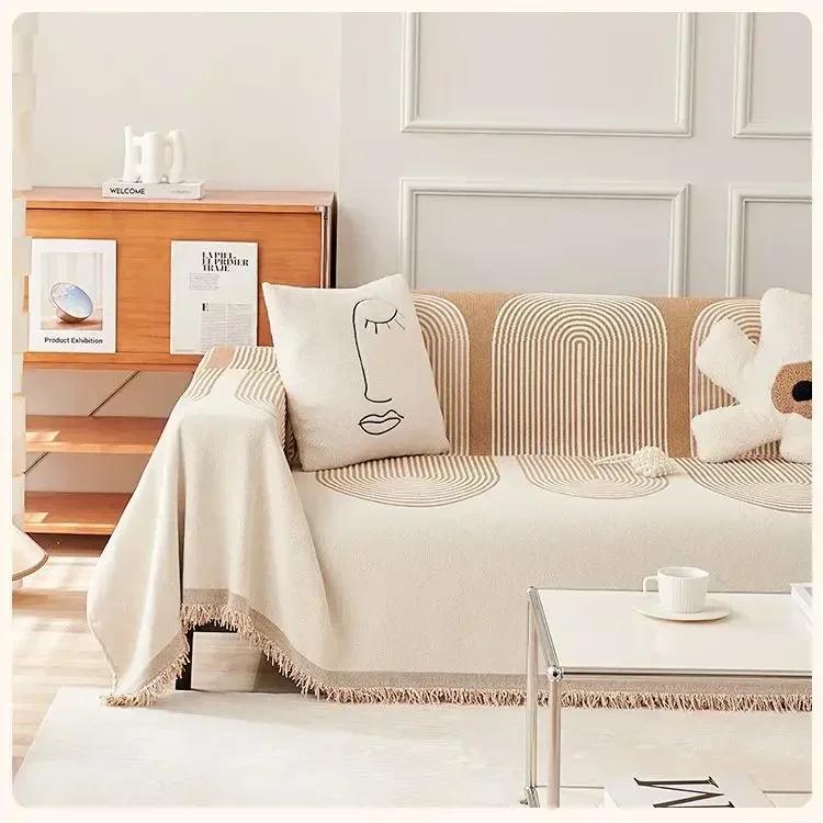 INS Advanced Geometry Современный чехол для дивана Ткань Синель Диванный шарф Устойчивый к царапинам чехол для дивана Чехол Все сезоны Универсальный