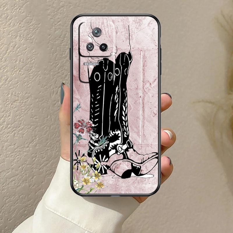 Западные Ковбойские Сапоги Ковбойские Чехол из Коровьей Кожи Для Xiaomi 17 Pro Max 14 15 Ultra 13T 14T 15T Pro POCO X7 X5 X6 F5 F6 F7 F8 Pro Чехол