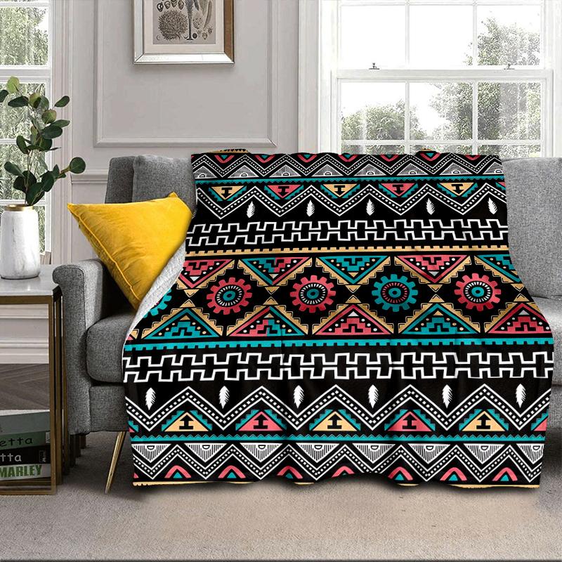 Native American Pattern Blanket Flannel Blanket for bed, sofa, Camping, Hiking, Picnic Essentials, gift for family Fan gifts