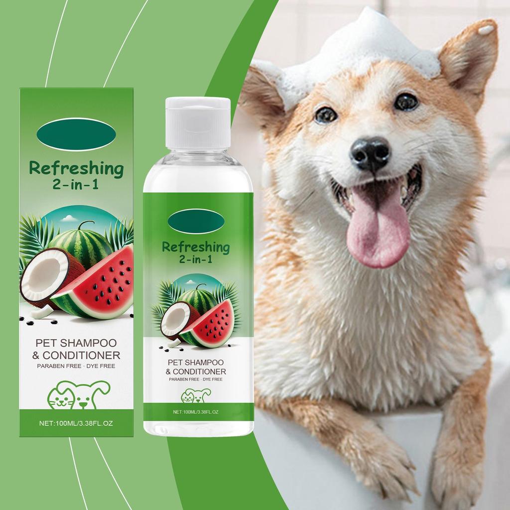 Шампунь для домашних животных, кондиционер, гель для душа, арбузная свежесть, 2 в 1, гель для душа для домашних животных, гель для душа для шерсти домашних животных, 100 мл