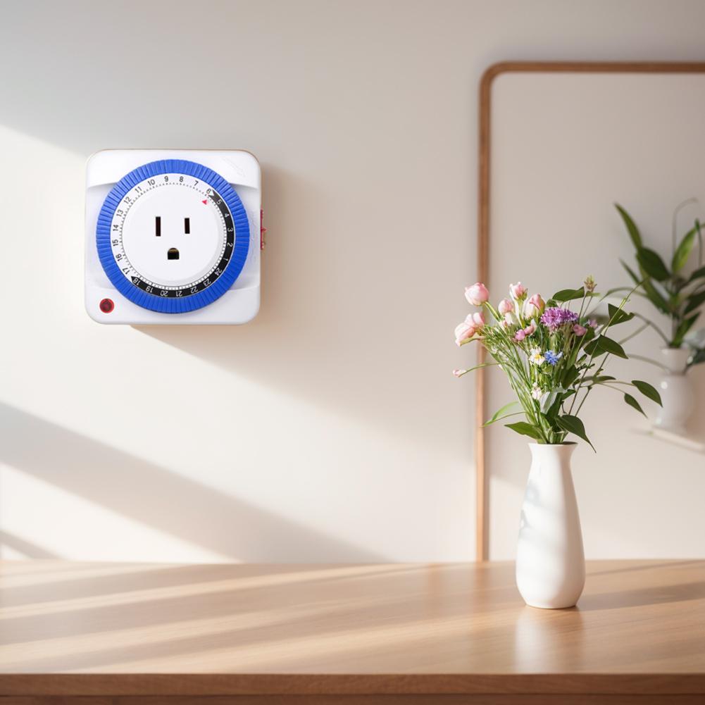 ЕС/США 24-часовой таймер-переключатель с вилкой, механический заземленный таймер-переключатель, программируемый интеллектуальный таймер обратного отсчета, циклический переключатель, розетка для помещений