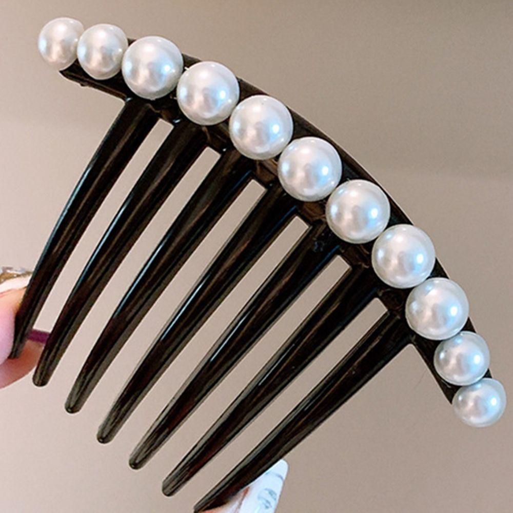 Elegent Headwear Teeth Hair Clip Pearl Hair Combs Sequins Hair Bun Maker Hairpins Headpieces