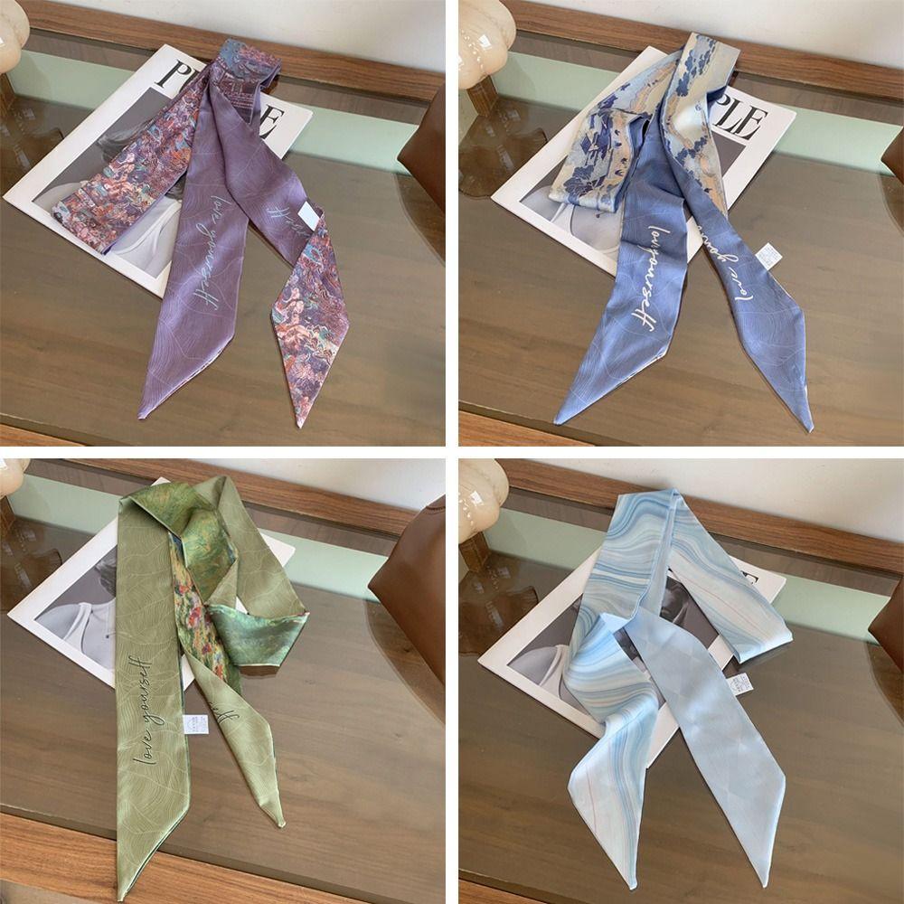Large Size Long Silk Scarf Korean Hair Band Fashion Silk Scarves For Women
