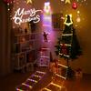 LED Christmas String Lights Santa Claus Decorative Ladder Lights 8 Modes Timer Memory Function Xmas Outdoor Indoor Decorations Waterproof Fairy Lights