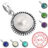 925 Sterling Silver Pendant Women Gemstone Handmade Jewelry Christmas Gift Blue Green Purple Copper Turquoise Pearl Lapis Mother Of Pearl Victorian