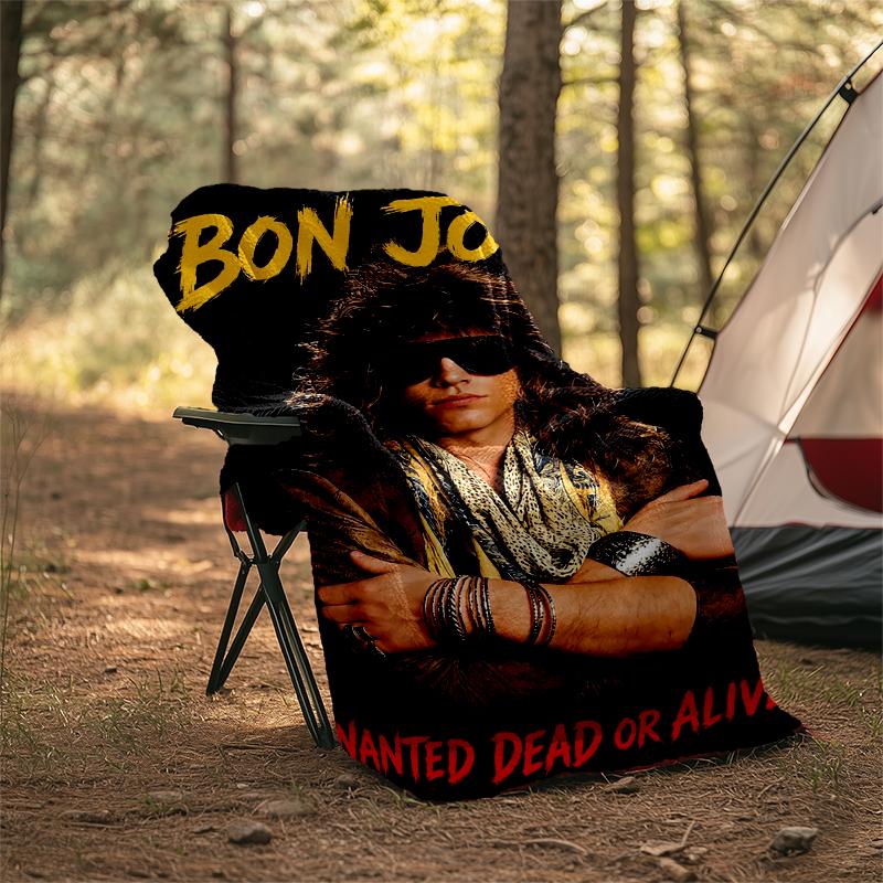 Bon Jovi Print Flannel Blanket, Soft Warm Lightweight Throw Blanket for living Room,Sofa Bed Camping office