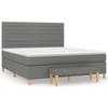 Box Spring Bed with Mattress Dark Gray 180 x 200 cm Fabric