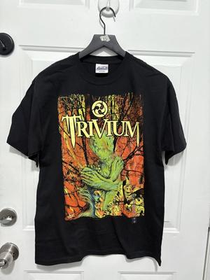 Футболка Trivium Мужская Средняя Черная С Графикой Метал-Группа Футболка 2008 Hanes Тяжелый Хлопок