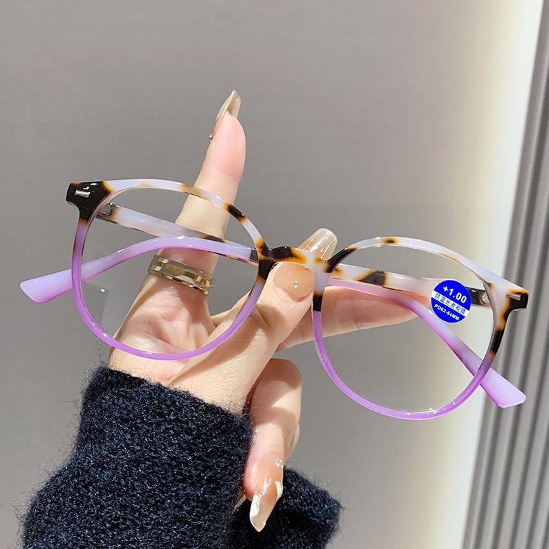 Men Women'S Round Frame Reading Glasses Fashion Anti-Blue Light Prtesbyopia Vintage Ultralight Far Sight Eyeglasses For Ladies