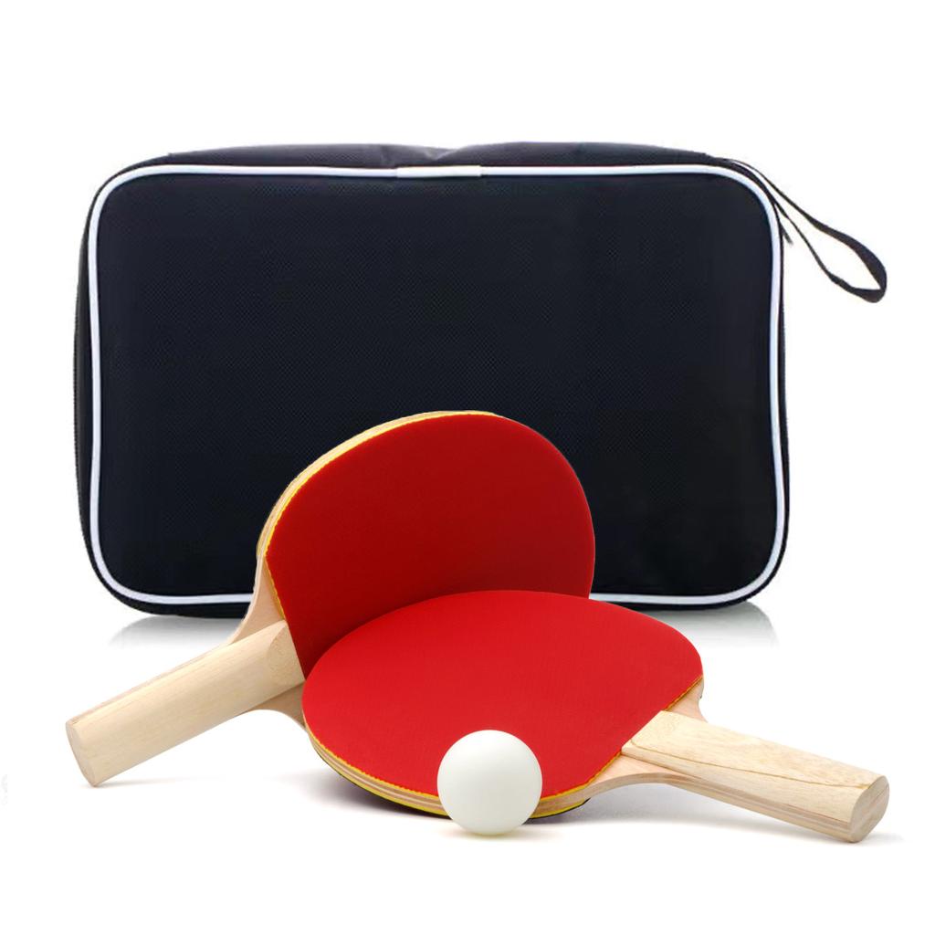 Table Tennis Racket Case Pingpong Bat Carry Bag Cover Hold 2 Paddles Table Tennis Balls Carrying Case for Indoor Outdoor