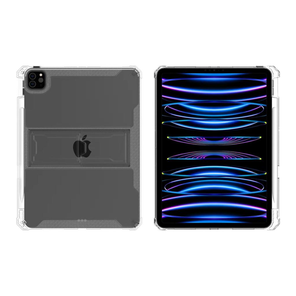 Защитный чехол для планшета iPad Pro/Air/mini со слотом для стилуса - Прозрачный белый, Ударопрочный, Функция подставки