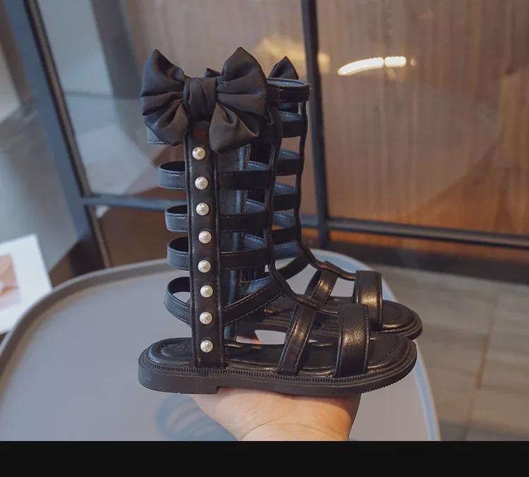 2023 Summer Fashion High-Top Roman Sandals for Girls - Stylish Princess Shoes for Older Children